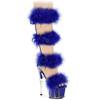 Pleaser - ADORE728F Sandale à bride à la cheville, Pole dance chaussures - Transparent/Bleu Product image